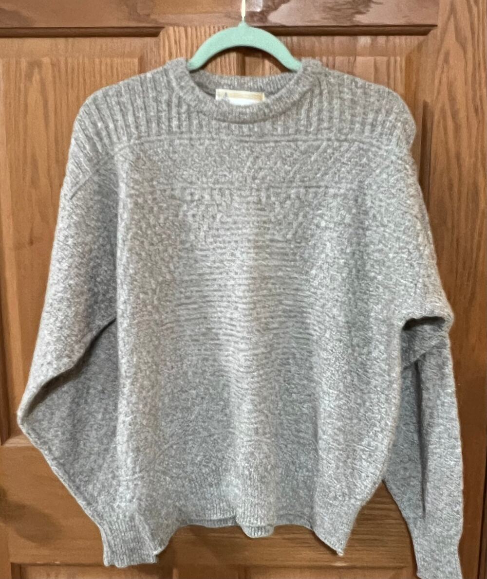 London Fog Vintage Tan/Beige Knit Sweater Large